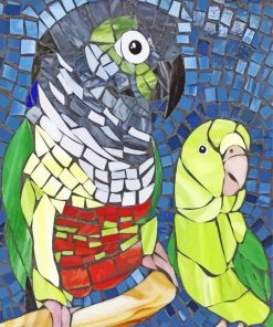 Green Cheek Conure Mosaic Paint by number