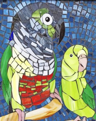 Green Cheek Conure Mosaic Paint by number