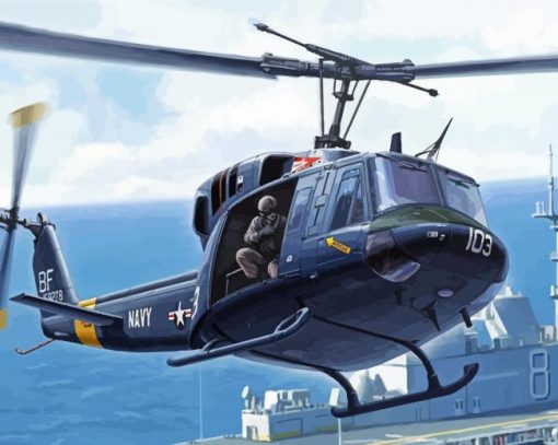 Grey Huey Helicopters Paint by number