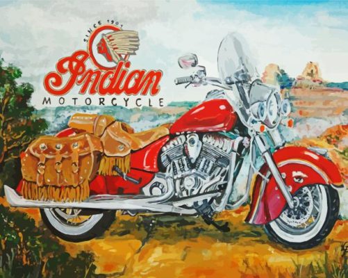 Indian Bike Art paint by number