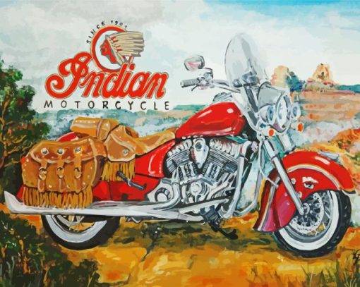 Indian Bike Art paint by number