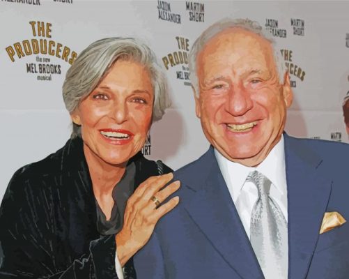 Mel Brooks And His Wife Anne Bancroft paint by number