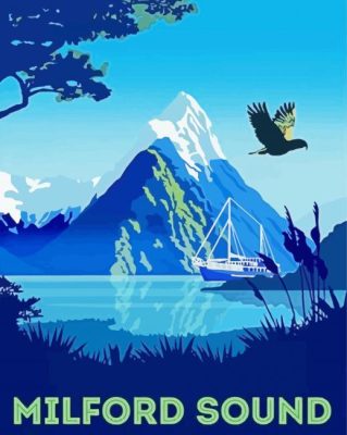 Milford Sounds Poster paint by number