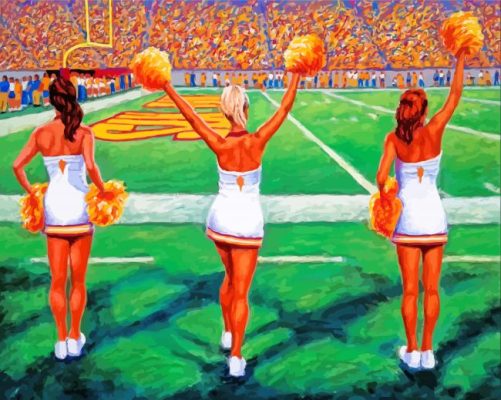 Pin Up Girls Cheerleading paint by number