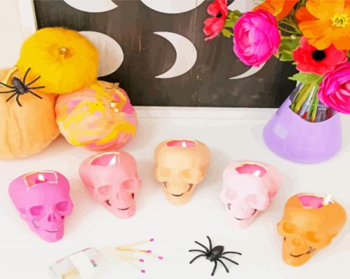 Skull Candle Desk paint by number