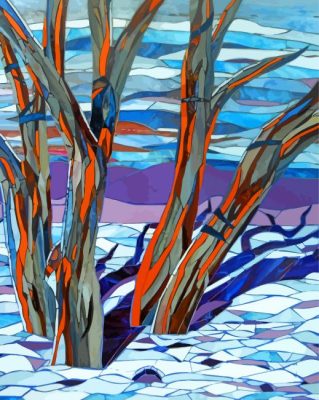 Snow Gums Trees Mosaic paint by number