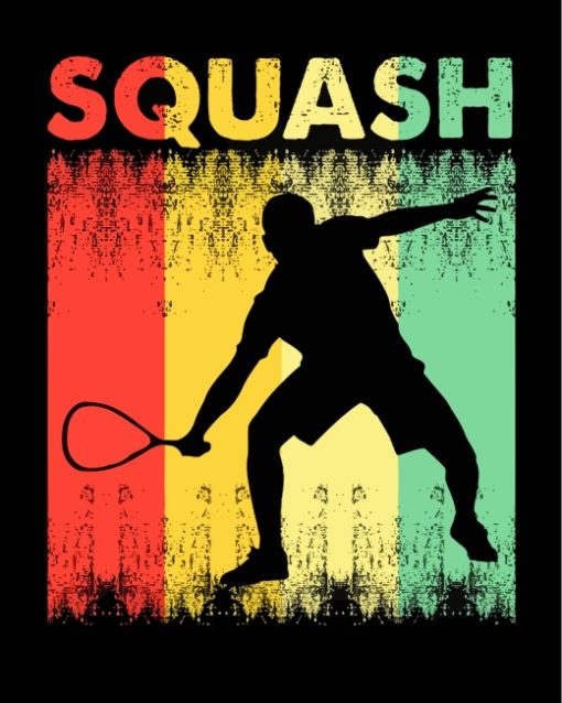 Squash Sport Poster Art Paint by number