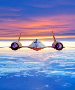 Sr 71 Blackbird At Sunset paint by number