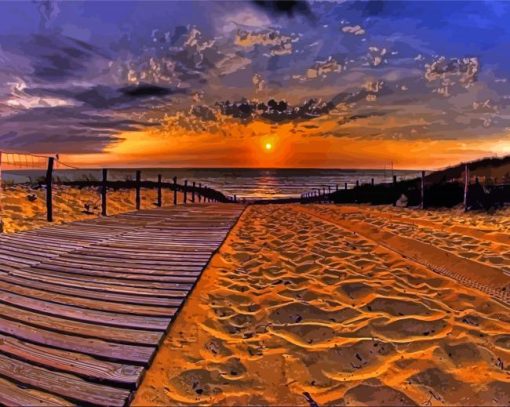 Sunset Path To The Sea paint by number