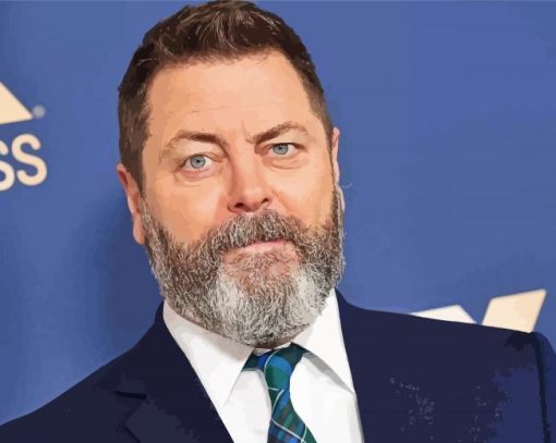 The Actor Nick Offerman paint by number