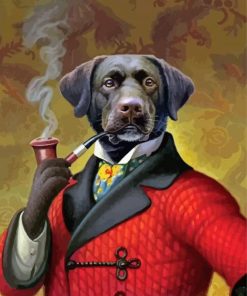 Vintage Dog With Cigar paint by number