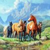 Wild Horses In The Wild Art paint by number