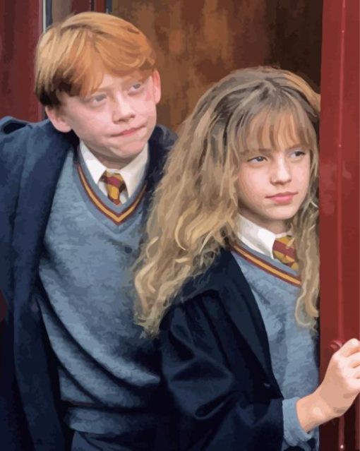 Young Hermione And Ron paint by number