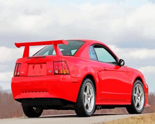 2000 Red Ford Mustang Car paint by number