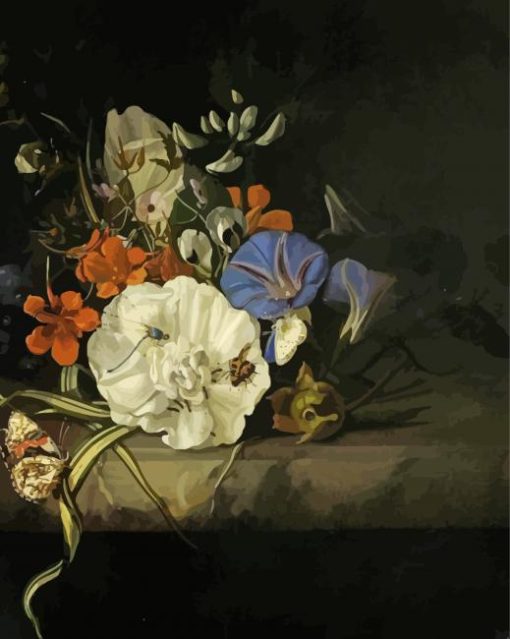 A Spray Of Flowers By Rachel Ruysch paint by number