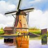 Abstract Windmill Reflection paint by number