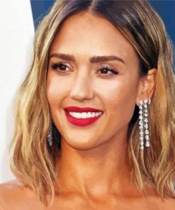 Aesthetic Jessica Alba Illustration paint by numbers