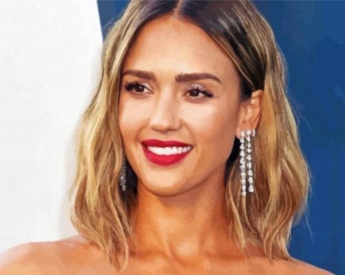 Aesthetic Jessica Alba Illustration paint by numbers