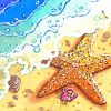 Aesthetic Starfish On Beach paint by number