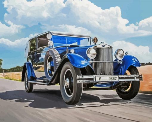 Antique Blue Skoda paint by number