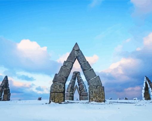 Arctic Henge In Winter paint by number