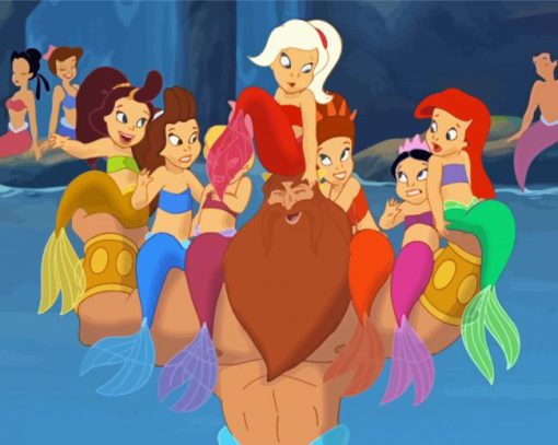 Ariel With Her Sisters Paint by number