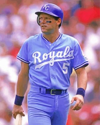 Baseball Player George Brett paint by number