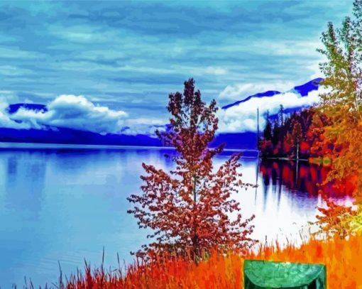 Beautiful Autumn Lake paint by number