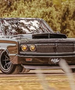 Black Dodge Coronet paint by number