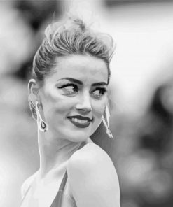 Black And White Amber Heard paint by number