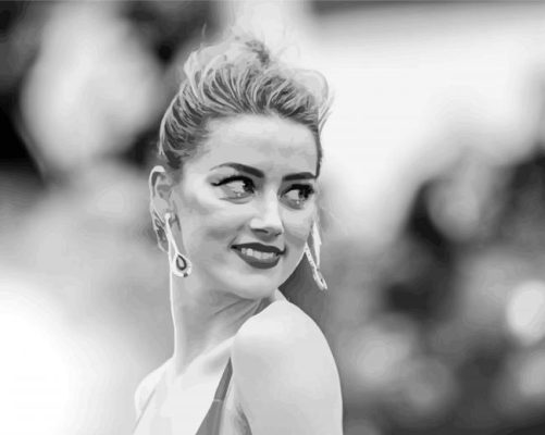 Black And White Amber Heard paint by number