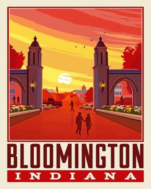 Bloomington Indiana Poster paint by number