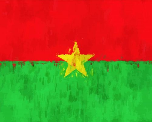 Burkina Faso Flag Art paint by number