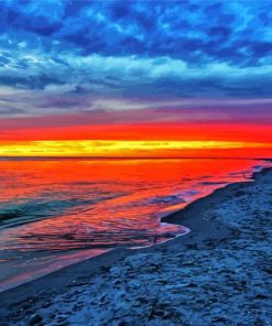 Captiva Island Beach At Sunset paint by number
