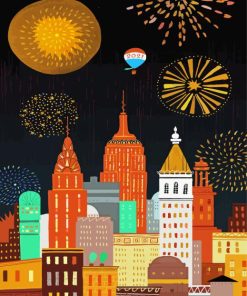 Christmas City Illustration paint by number