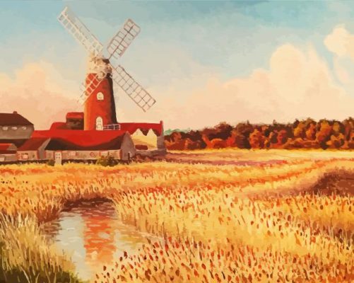 Cley Windmill Art paint by number