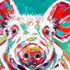 Colourful Pig Art paint by number