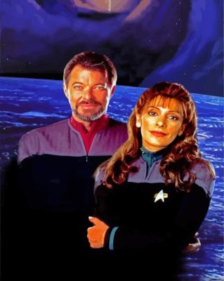 Commander Riker And Deanna Troi paint by number