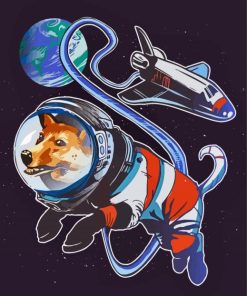 Corgi Dog In Space paint by number