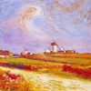 Countryside With Windmill By Ferdinand Du Puigaudeau paint by number