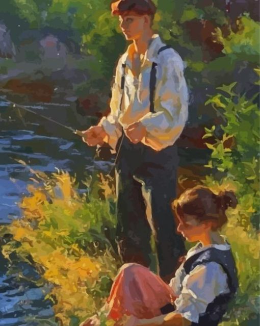 Couple Fishing paint by number