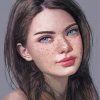 Cute Girl With Freckles Art paint by number