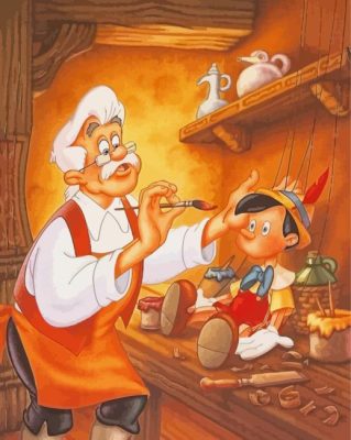 Disney Pinocchio Geppetto paint by number