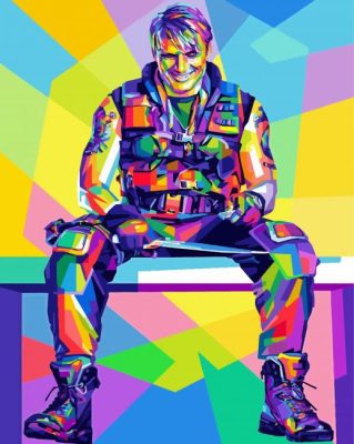 Dolph Lundgren Pop Art paint by number