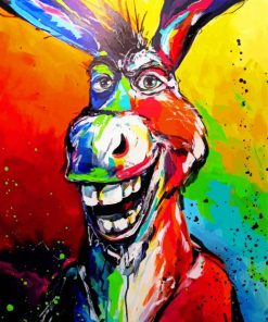 Funny Colorful Donkey paint by number