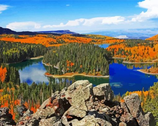 Grand Mesa Autumn Landscape paint by number