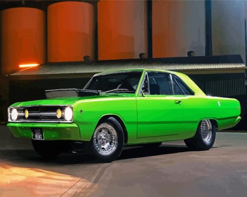 Green Dodge Dart Car paint by number