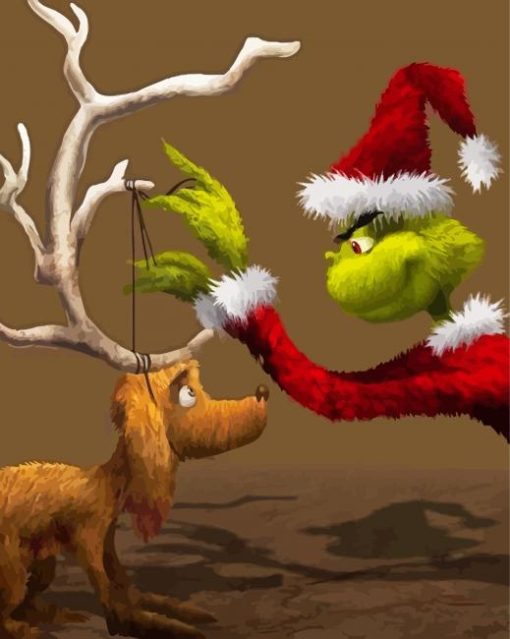 Grinch Max The Dog paint by number