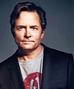 Handsome Michael J Fox paint by number