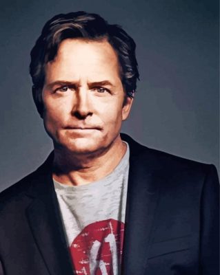 Handsome Michael J Fox paint by number